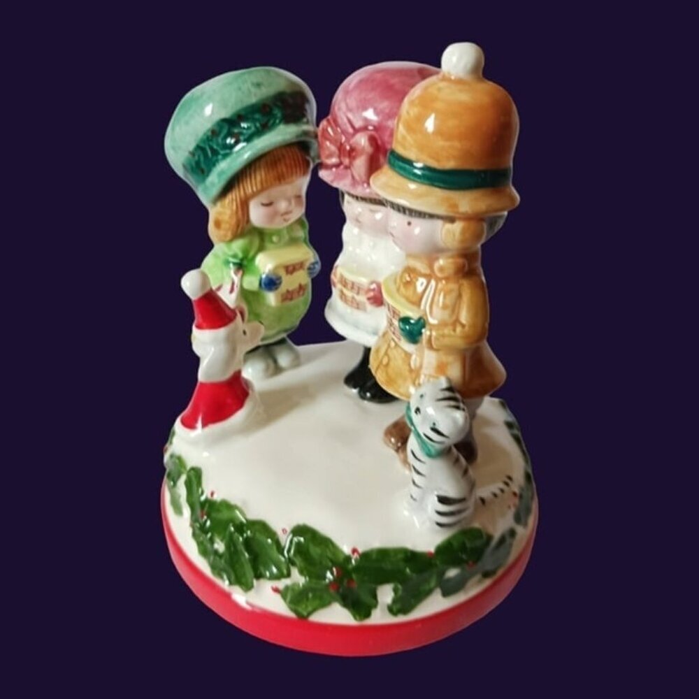 Schmid christmas japan kids with cat and dog music box rotating - Picture 4 of 9